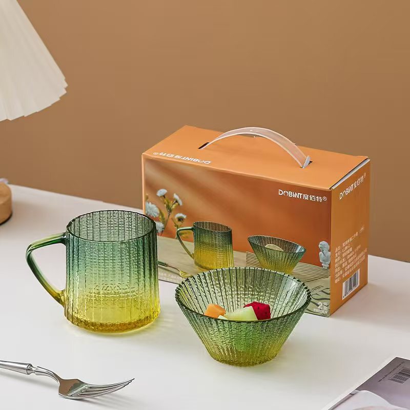 Dubaite Creative Glass Salad Bowl Glass Cup Set Business Event Welfare Handy Gift Membership Gift Wholesale Dubaite Creative Glass Salad Bowl Glass Cup Set Business Event Welfare Handy Gift Membership Gift Wholesale