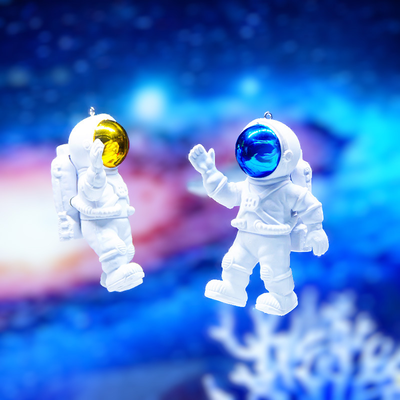 Venta caliente pecera creativa, astronauta dorado, decoración de paisaje, buzo, espacio, decoración del paisaje del hogar, lugar
