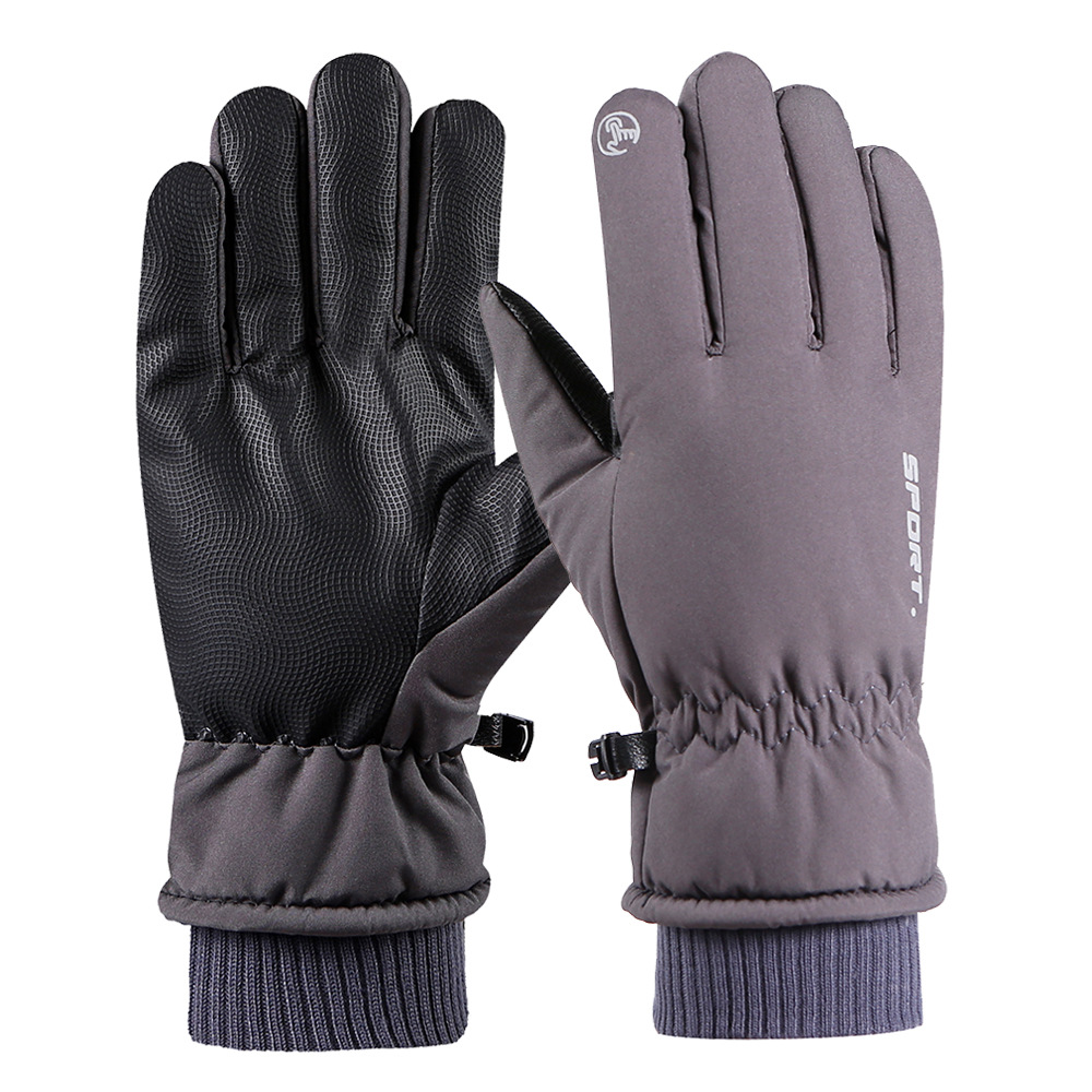 Guantes de pantalla táctil de otoño e invierno para hombres al aire libre esquí ciclismo deportes engrosados forro polar de conducción Cálido impermeable a prueba de viento antideslizante