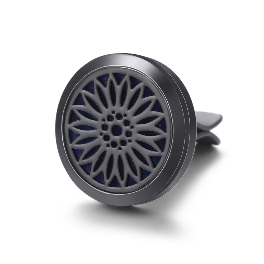 pistola de acero inoxidable negro hueco coche ventilación abrazadera de automóvil perfume árbol de vida automóvil perfume caja de difusión de perfume