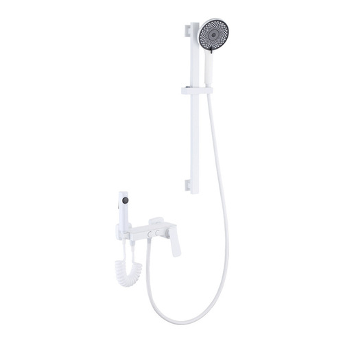 Creamy white simple shower set for home bathroom full copper shower constant temperature no top spray split supercharged shower