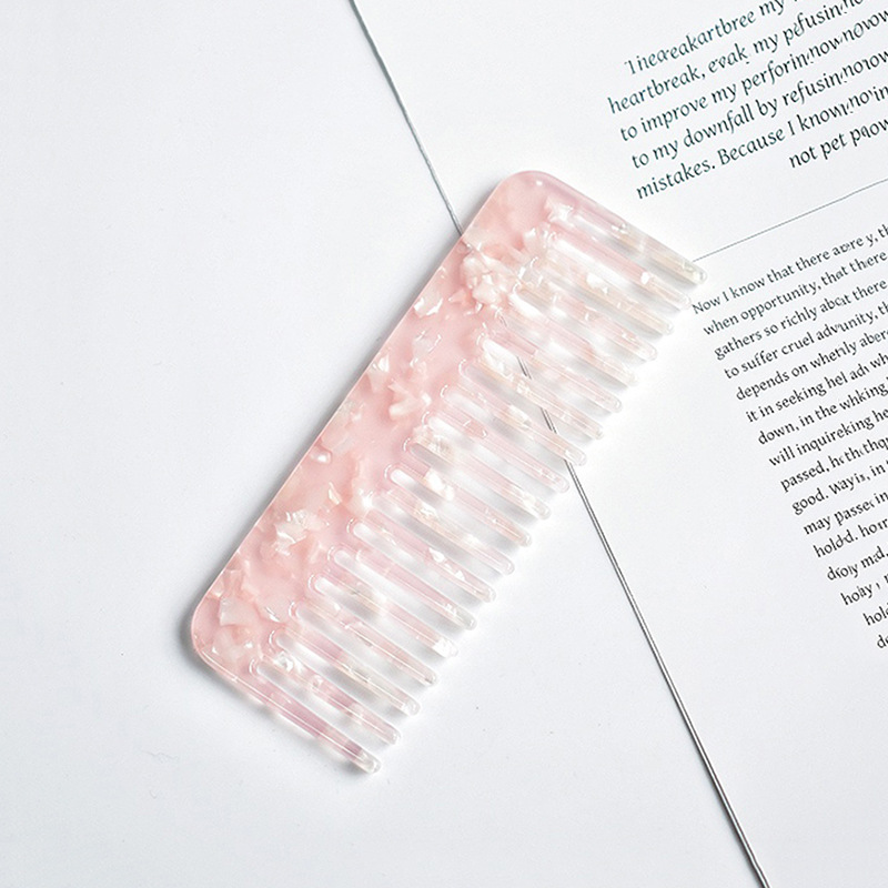 Peine del pelo popular de Europa y América Amazon transfronteriza Venta caliente Placa de acetato peine anti-estática marbling peine del pelo floral