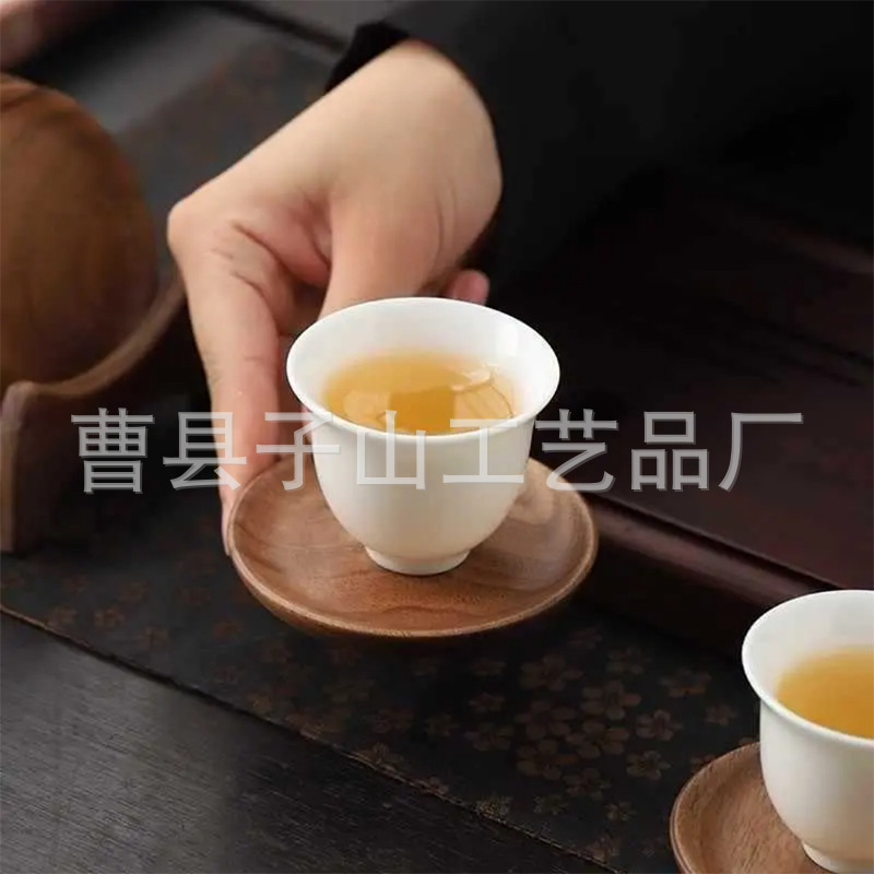 Taza de té creativa de nuez taza de té casera taza de té café aislante de calor conjunto de taza de madera taza de soporte