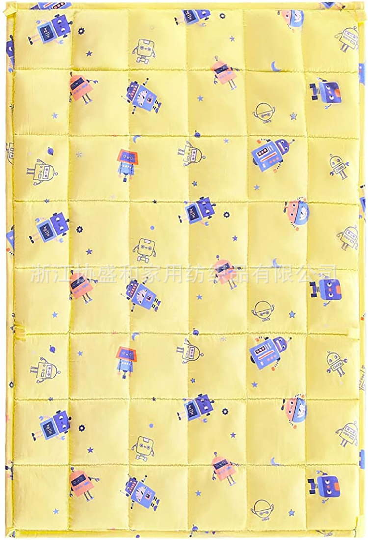 Suministro directo de fábrica edredón de gravedad impresión de algodón manta de gravedad cuentas de vidrio suave para niños weighted blanket
