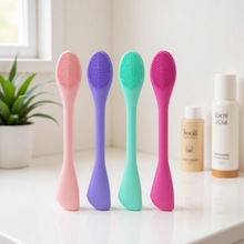 硅胶双头面膜刷 脸部清洁按摩刷深层去黑头洗脸刷泥膜涂抹专用