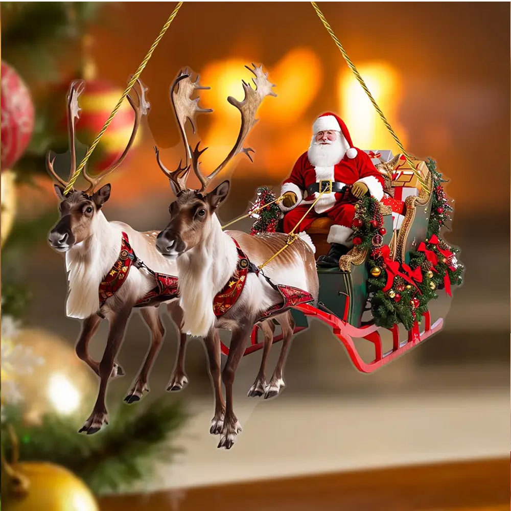 Yeni Noel Baba Elk Kızak Ev Partisi Atmosferi Dekorasyon Kolye_voghion.com
