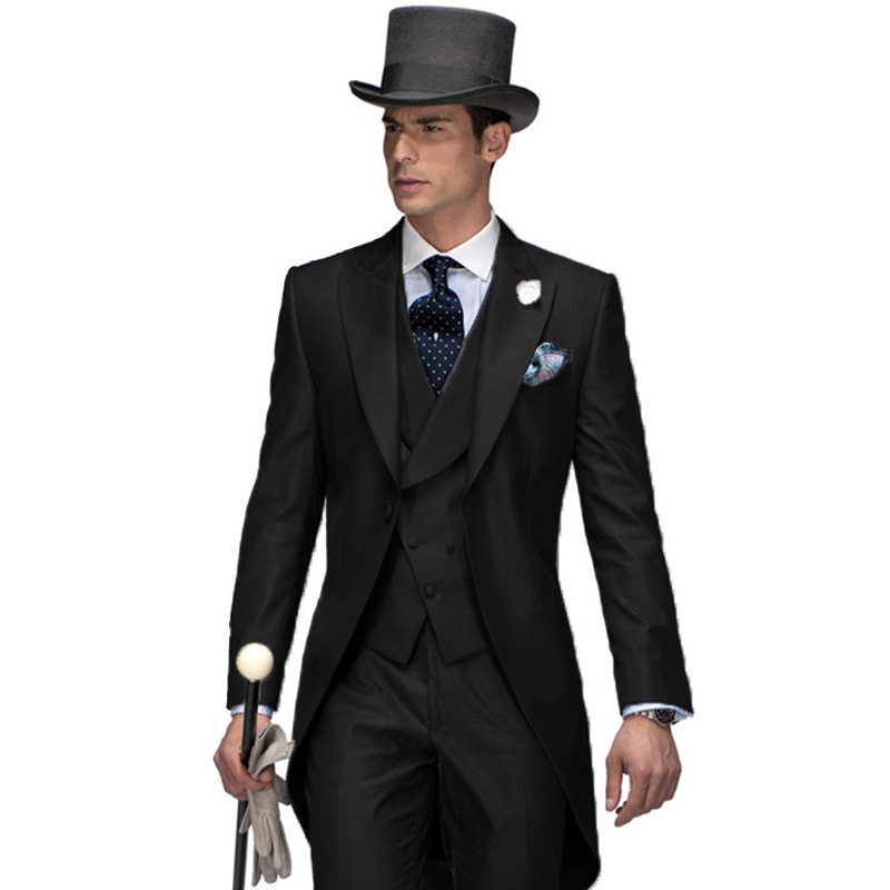 2026 Black Tuxedo Business Casual Suit Men's Three-Piece Suit Groom and Best Man Suit Wedding Banquet Dress