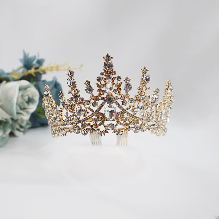 Coronas populares europeas y americanas, corona de princesa, corona de boda con diamantes de imitación, corona de cristal para novia, diadema para el cabello.