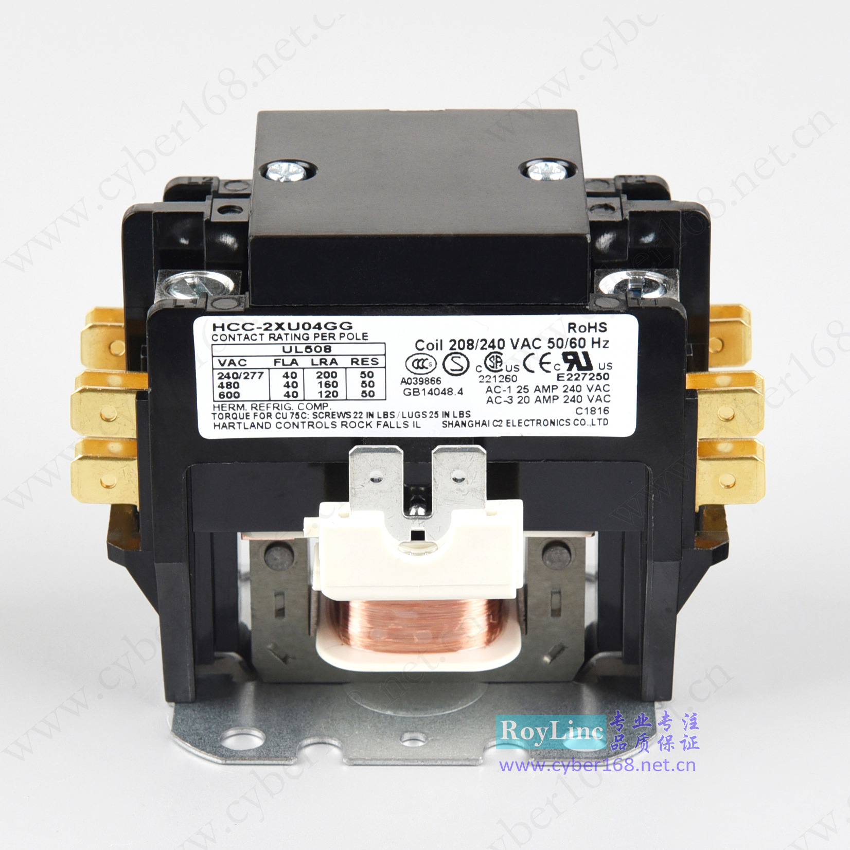 208V-240V 40A双极HCC-2XU04GG交流充电桩充电器充电站交流接触器