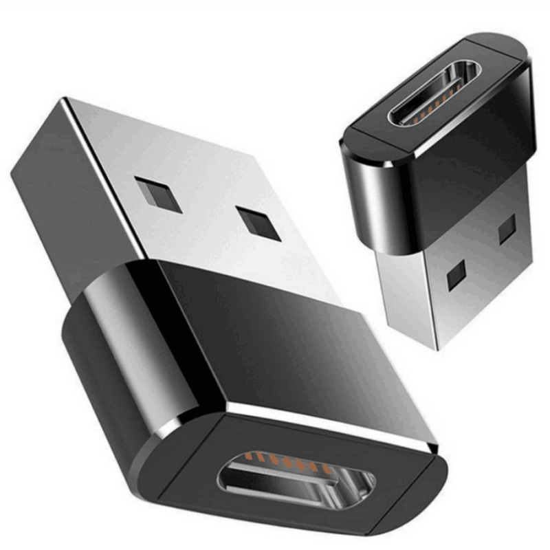 Aluminum alloy Type-C female to USB male OTG adapter metal injection molding high gloss edge PD fast charging data line C to A