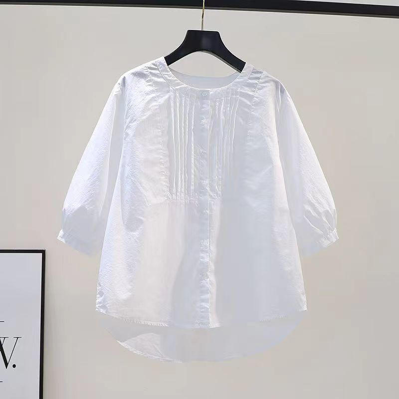 お腹をカバーする女性用トップス、ファッショナブルな太った女性の服、2025年夏の新しい太った女の子の大きいサイズのシャツ|undefined