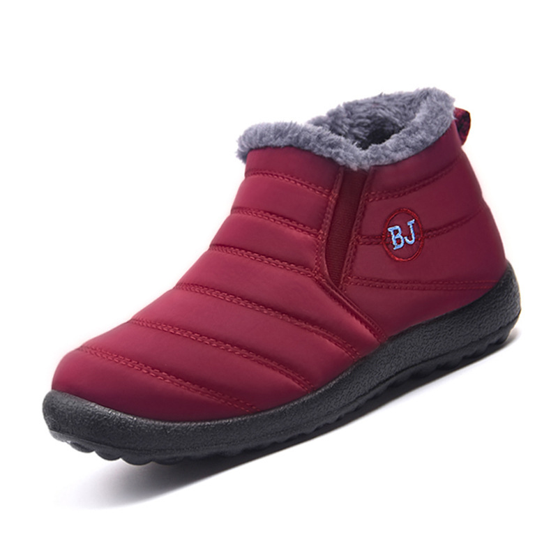 Botas de nieve de invierno personalizadas de comercio exterior de algodón para mujeres parejas casuales de terciopelo caliente zapatos de algodón de mujer de gran tamaño transfronterizo