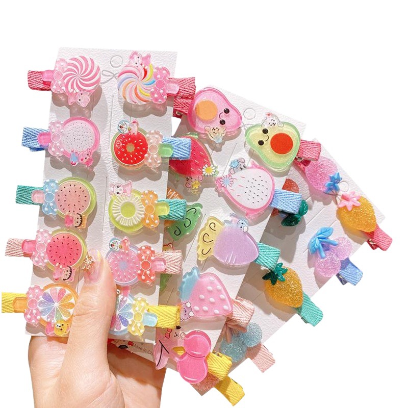 Nuevo bebé flequillo clip niñas tocado accesorios para el cabello al por mayor Estilo coreano traje de cartón Rosa horquilla para niños