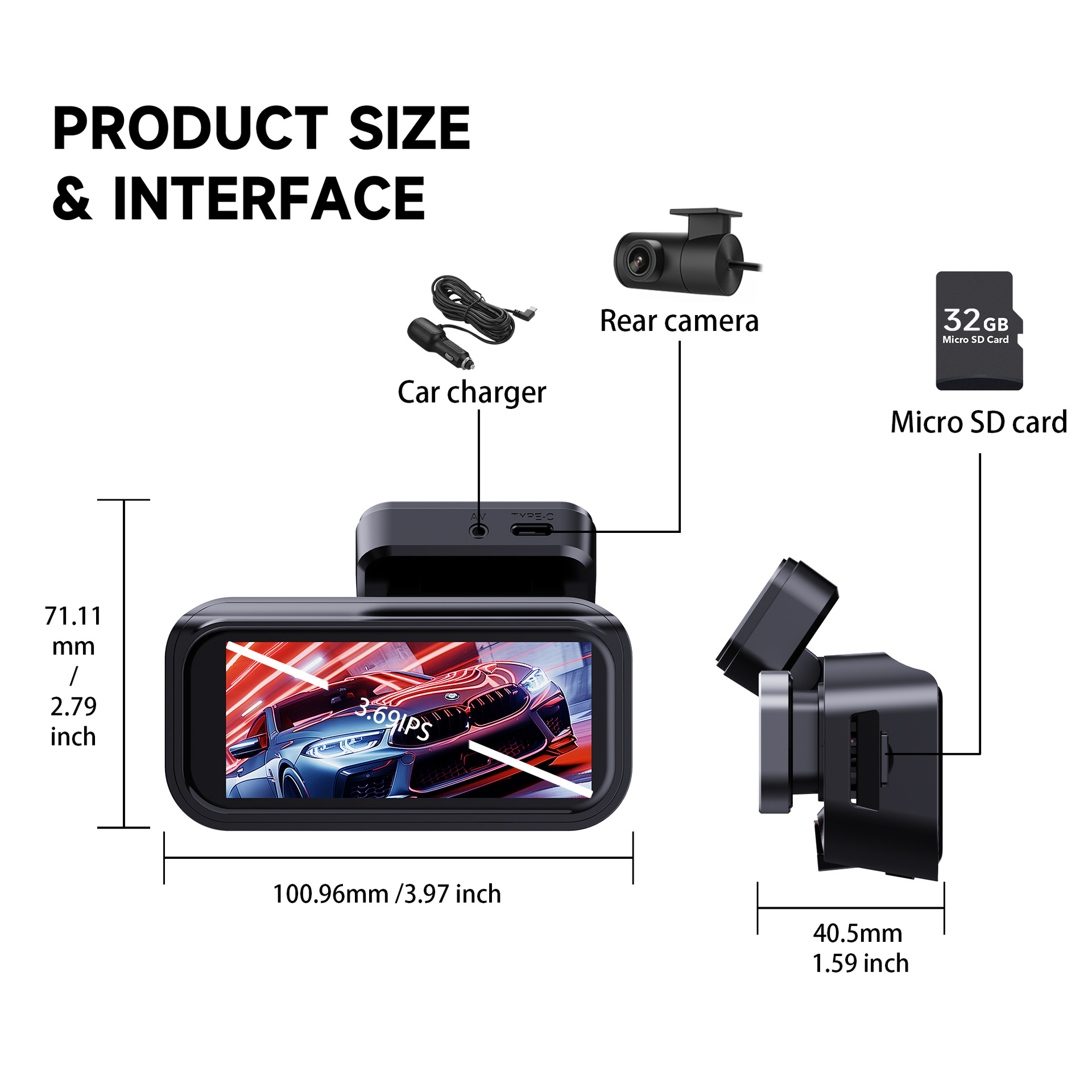Cross-border 4K front and rear dual-recording dashcam WiFi6 mobile app connected car video recorder for foreign trade
