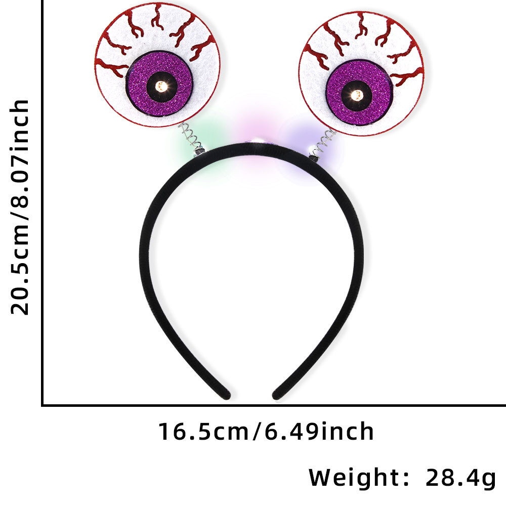 Diadema de Halloween 2026, accesorios luminosos para el cabello con diseño de fantasma y murciélago, decoración para fiestas temáticas de Halloween