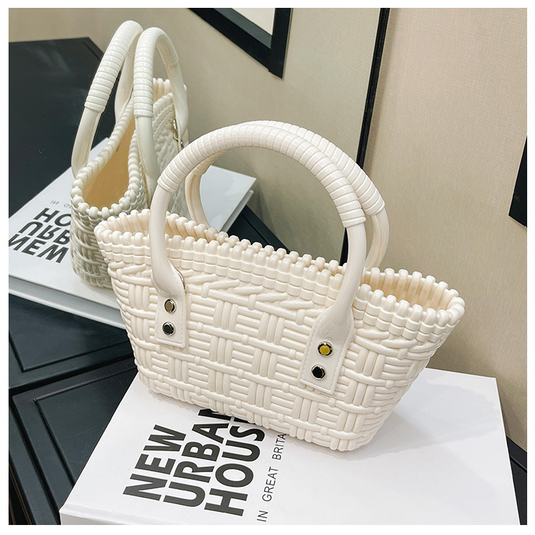 2025 New trendy and versatile crossbody mini vegetable basket jelly bag, fashionable hand-held woven bag, mini tote women's bag undefined