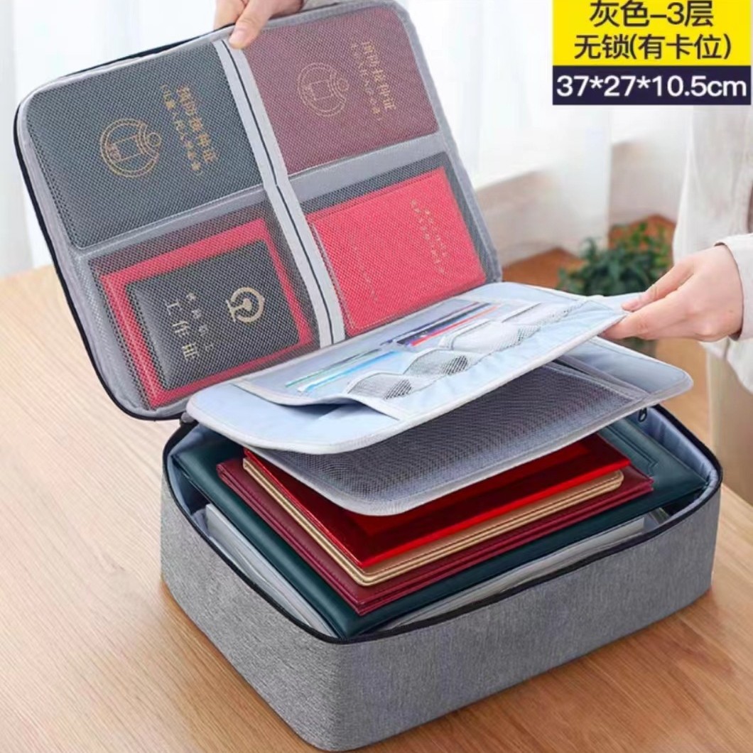 多層証明書収納バッグ大容量多機能収納ケースクレジットカード運転免許証重要書類バッグ代発可