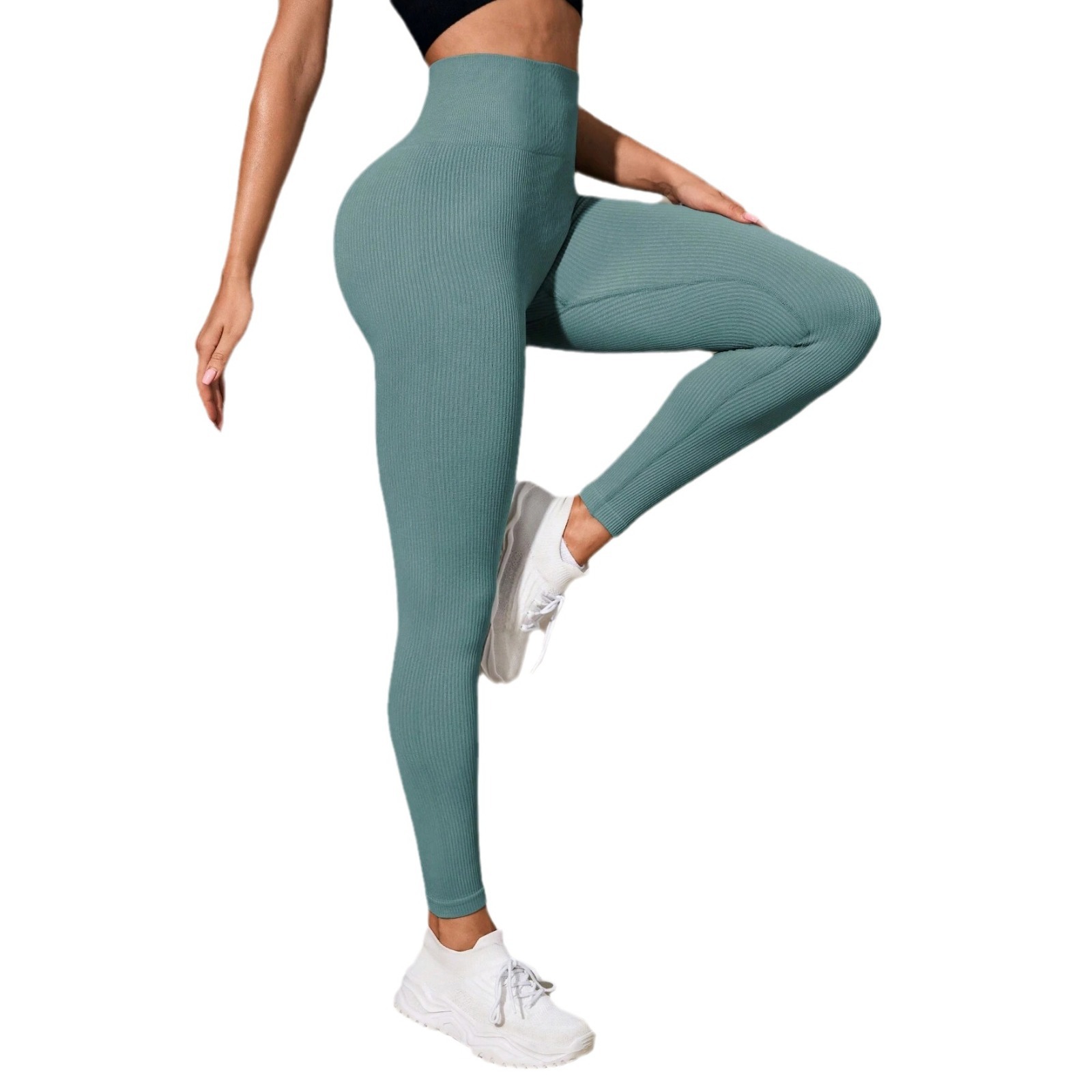 Pantalones de hilo deportes transpirable adelgazamiento estiramiento apretado funcionamiento sin costuras de secado rápido desgaste exterior de cintura alta pantalones de yoga profesional para mujeres