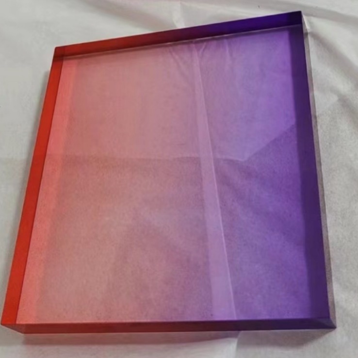 工厂亚克力彩色板加工彩色透明亚克力盒子渐变色uv印刷染色