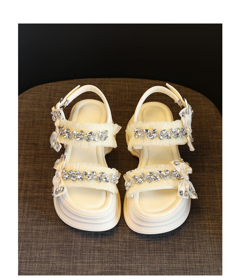 Sandal đế bệt xỏ ngón phong cách La Mã mùa hè 2024 — Màu be, Màu đen, Màu xám bạc chi tiết 19