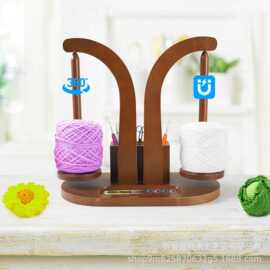 木制可旋转双轴高性能手工编织毛线架木制毛线轴转动工具