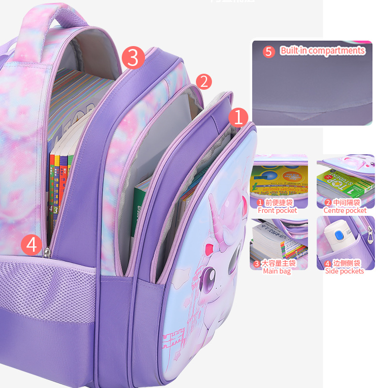 Fábrica en stock nueva mochila de tres piezas para niños y niñas niños de la escuela primaria trolley mochila de gran capacidad