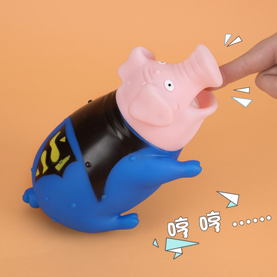 新奇特整蠱玩具 創意搞怪慘叫豬解壓玩具海盜豬抖音同款寵物玩具