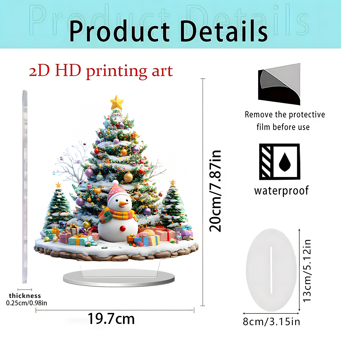 Nuevos productos transfronterizos Navidad Nochebuena Navidad Apple decoración decoración de escritorio decoración de Año Nuevo 2D acrílico