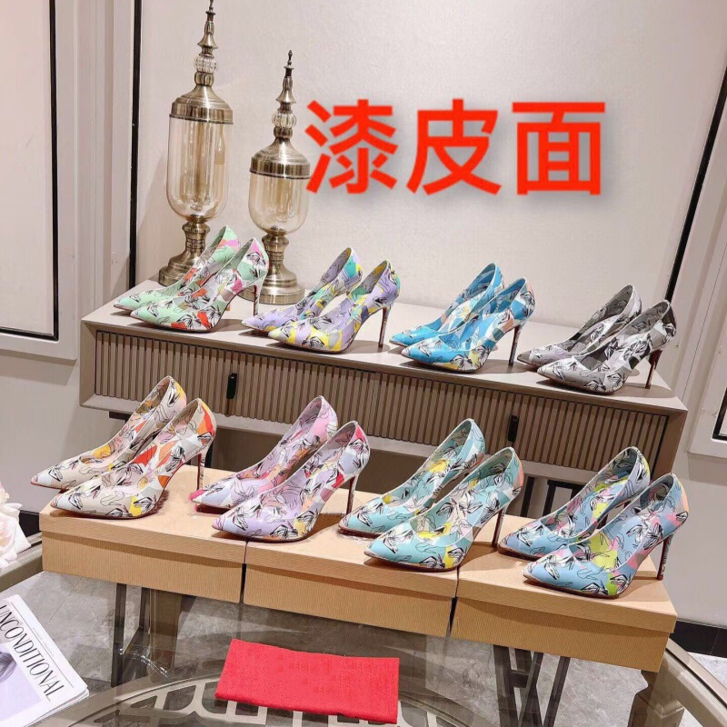 2025 Foreign Trade New European American Middle East Dubai Singapore South Korea Sexy Fashion Painted Pointed High Heel Shoes