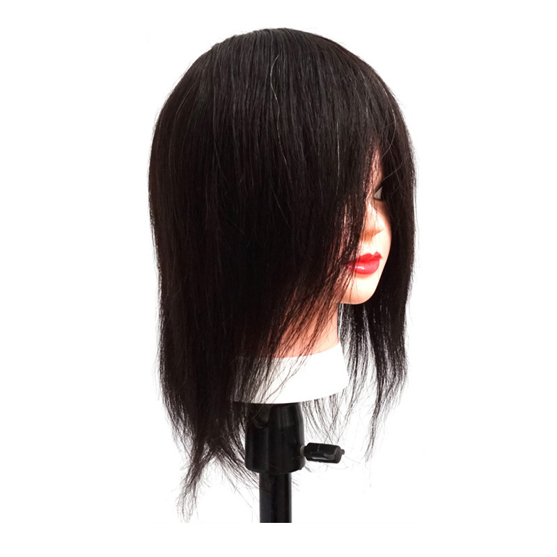 Maniquí de peluquería para práctica de corte de pelo para aprendices, modelo de cabello corto con cabello real, se puede peinar y teñir.