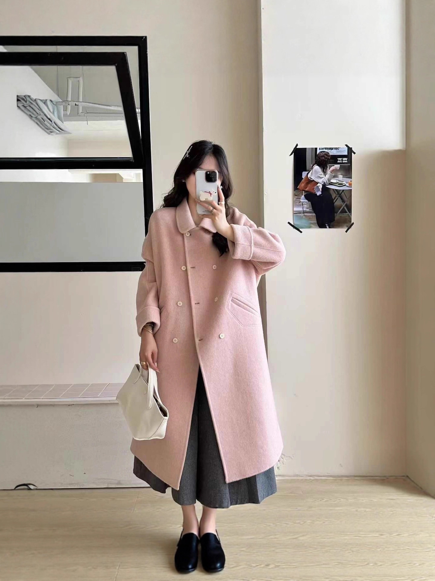 Demi-season double-sided woolen long doll