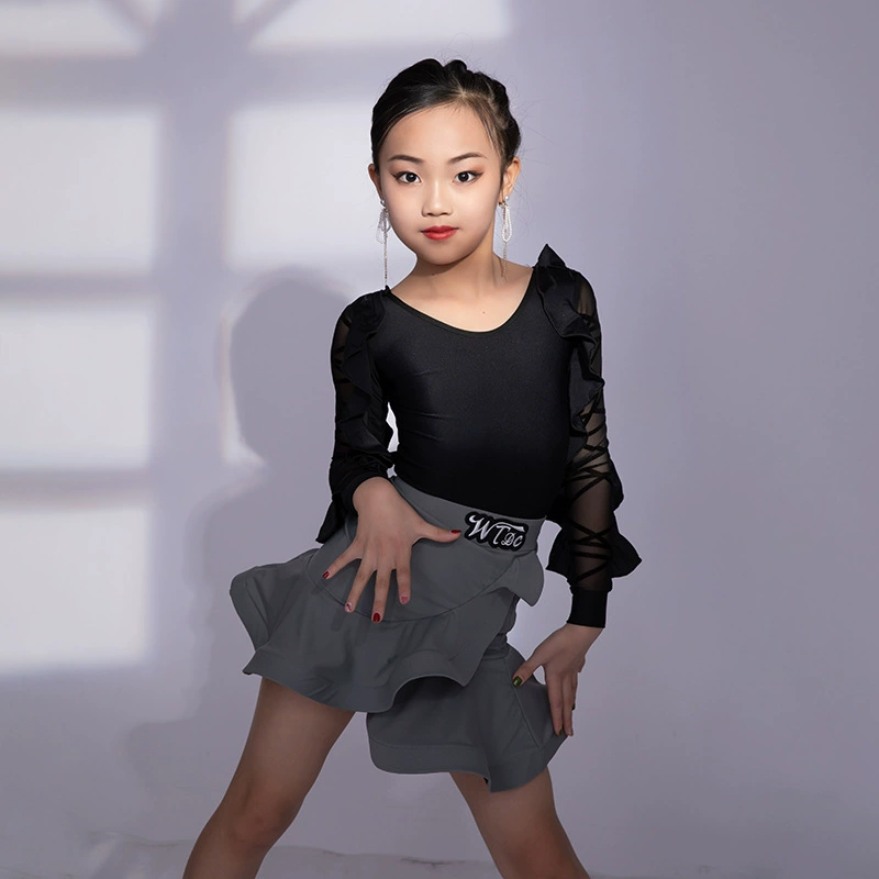 Одежда для латинских танцев GTY, высококачественная новинка 2023 года, летняя тренировочная одежда для девочек, детская одежда для танцев L22036