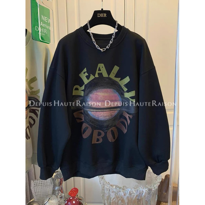 特大码240斤卡通星球印花卫衣男女装长袖T恤上衣服春秋季宽松百搭|undefined