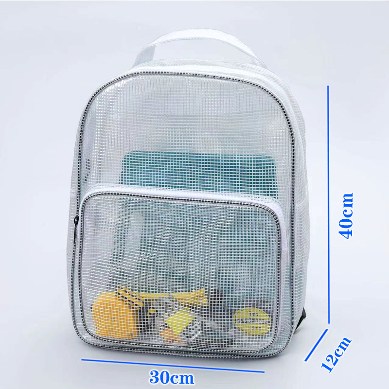 Mochila completamente de PVC sin polvo, kit de herramientas de malla transparente antiestático, almacenamiento limpio de ropa limpia FAB de 17 pulgadas