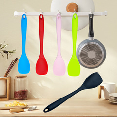 Factory-supplied integrated all-silicone flat-topped salad spatula baking tool mixing spatula salad spoon