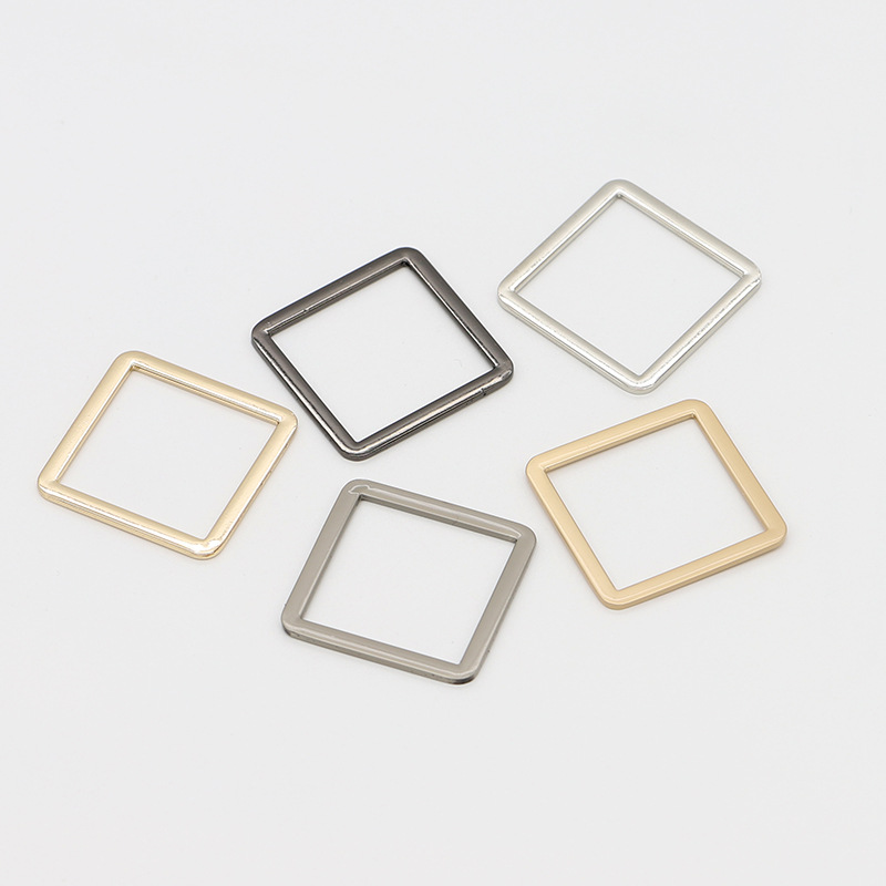 Pm Square Metal Box And Bag Hardware Accessories Square Buckle Hat Strap Bag Button With Ring Rectangle-Ring Buckle display picture 3