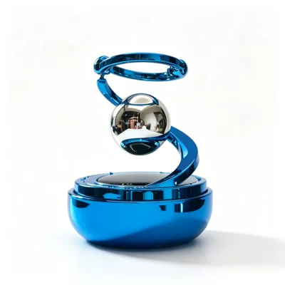 Car-mounted aromatherapy diffuser, rotatable star ring, solar-powered floating creative ornament, cross-border car decoration accessory, perfume ornament (Car Perfume Aromatherapy) - solar-powered-rotating-car-air-freshener-blue-comes-with-one-scent-chip-1-piece