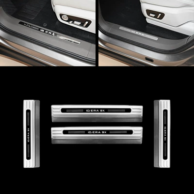 Suitable for Volkswagen Id.Era 9X Stainless Steel Threshold Strip Modification, Welcome Pedal, Trunk Rear Guard Plate, Tailgate (Dekorativ pedal başlıqları) - door-inside-4-pieces-of-inner-sill-strips-stainless-steel-silver-titanium-brushed-suitable-for-2026-volkswagen-idera-9x