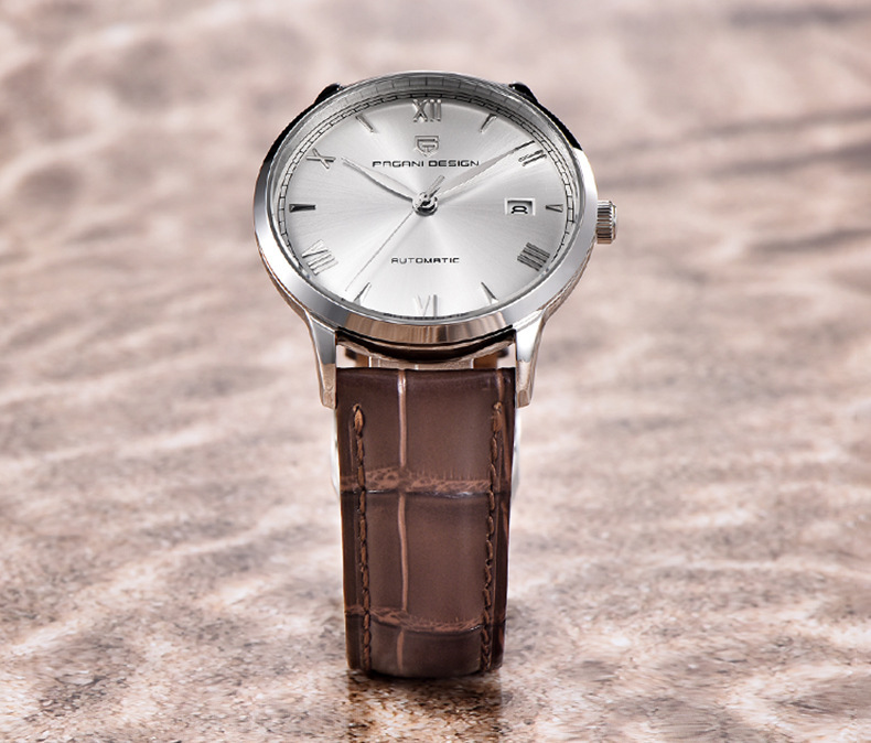 Bojiani Pagani reloj para hombre reloj mecánico automático Correa impermeable de acero inoxidable Reloj simple de negocios 1759