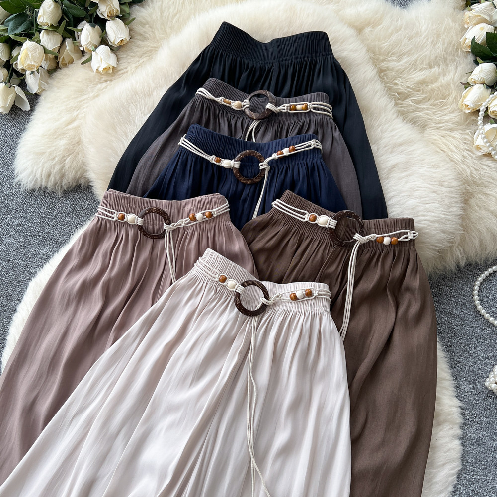 High-Waisted Wide-Leg Pants Korean Style Casual Women's Elastic Waistband Flattering Relaxed Fit For Commuting_ecoleips.com