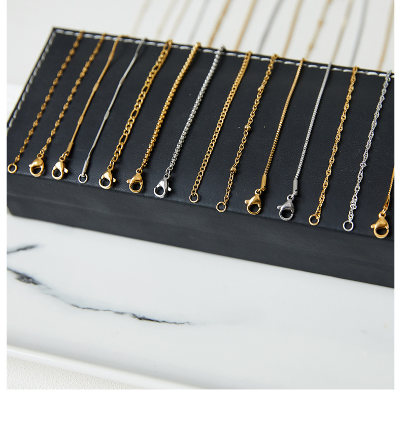 Fashion Geometric Titanium Steel Chain Necklace display picture 13