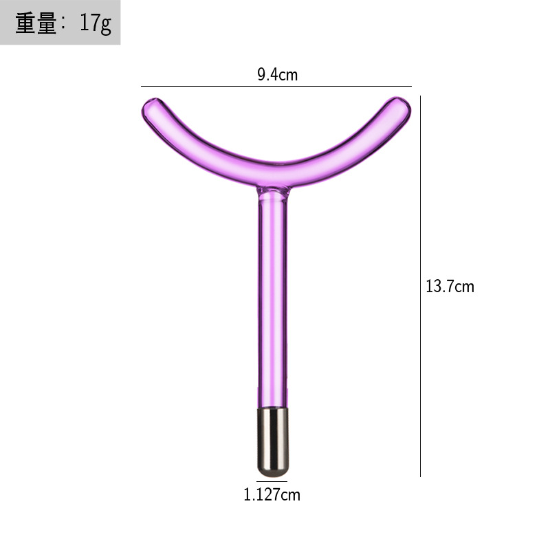 Instrumento de electroterapia de alta frecuencia tubo de vidrio Accesorios instrumento de belleza luz roja luz púrpura electroterapia varilla electroterapia peine