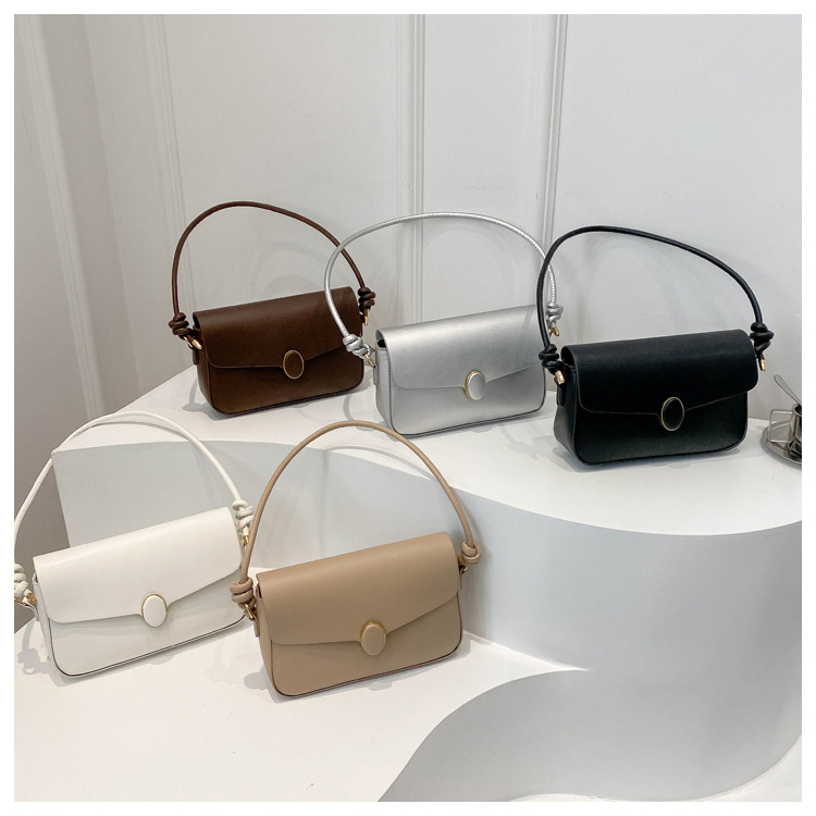 Small Square Shoulder Bag For Women Solid Colour Simple Style_voghion.com