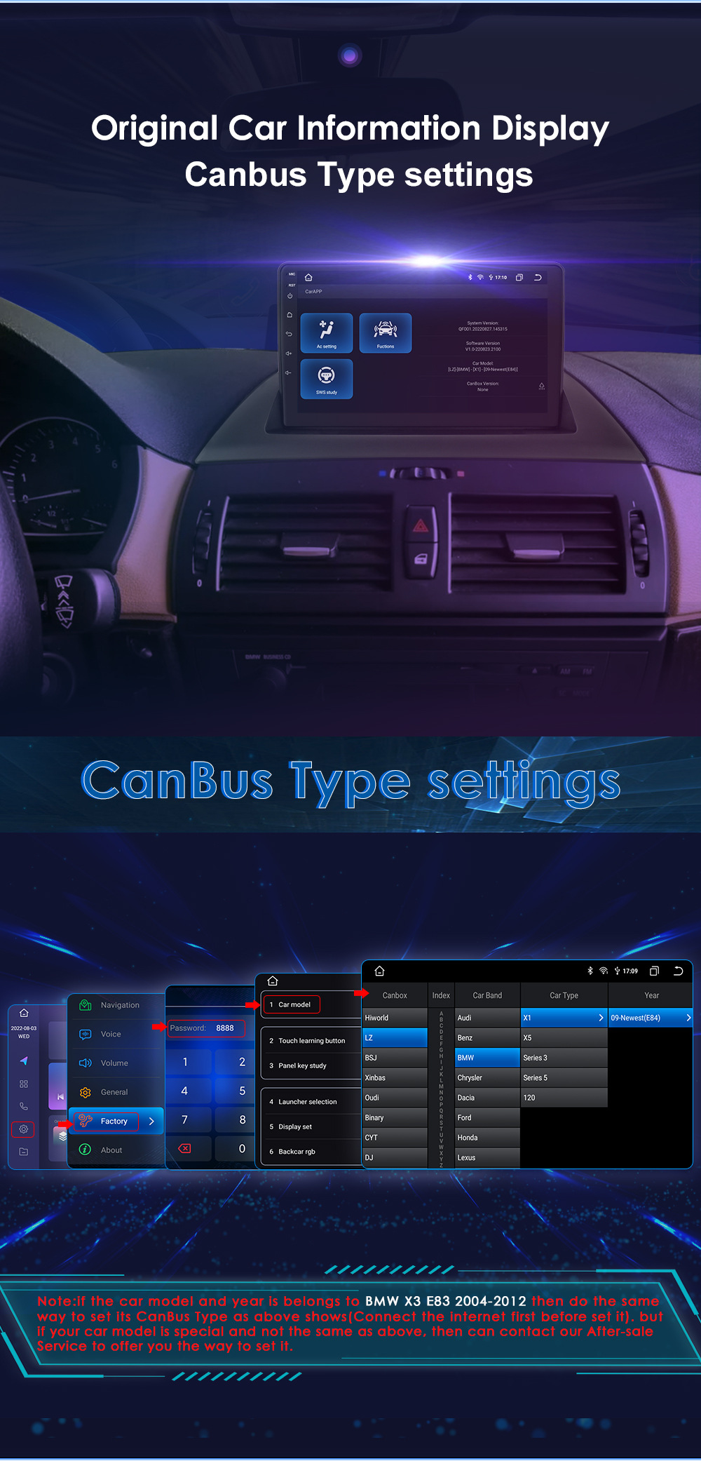 The 9-inch Android large screen is suitable for 04-12 BMW X3 E83 smart car GPS navigation frame all-in-one machine