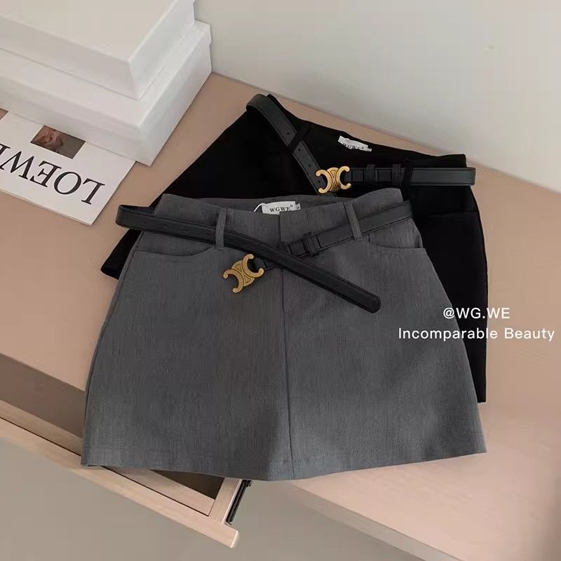 Black Elegant Suit Skirt Women's High Waist Slimming Look Summer New Sexy A-Line Skirt Anti-Exposure Casual Short Skirt Black Elegant Suit Skirt Women's High Waist Slimming Look Summer New Sexy A-Line Skirt Anti-Exposure Casual Short Skirt