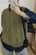 春秋冬菱格大版厚马甲女潮流时尚叠穿百搭韩系风无袖针织衫背心女