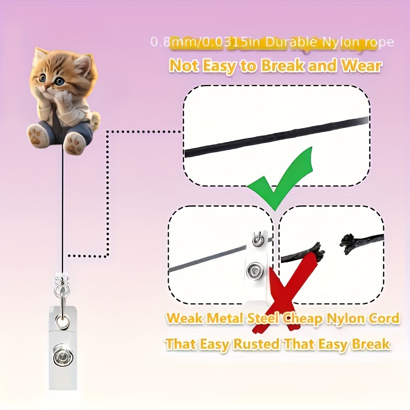 Nuevo acrílico plano transfronterizo para cubrir la cara gato pectoral abrazadera, clip de identificación, abrazadera retráctil fácil de tirar