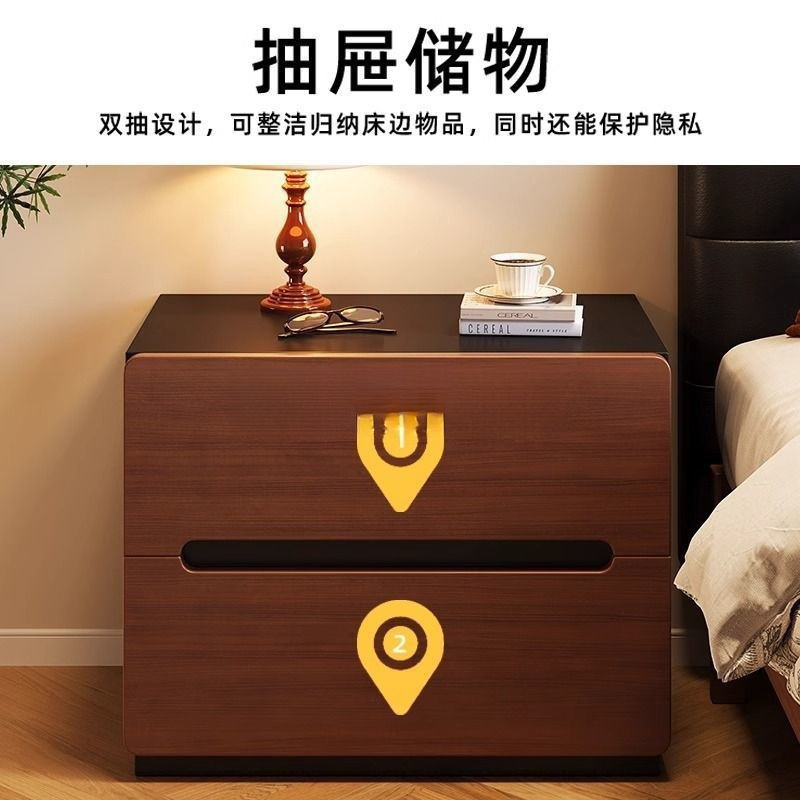万腾中古风床头柜实木家用卧室床头置物架新款小户型储物万腾|undefined