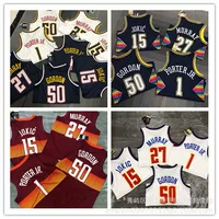 Горячая прессовая баскетбольная футболка Nuggets № 15 Йокич 50 Гордон № 1 Портер Внешняя торговля трансграничная баскетбольная одежда