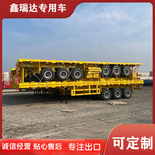Flatbed 40-Foot Container Trailer Tow Truck 3-Axis Container Flatbed Semi-Trailer Used Refurbished Trailer